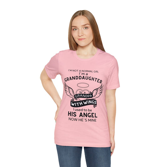 Granddaughter to A Grandpa With Wings | Granddaughter Jersey T-Shirt