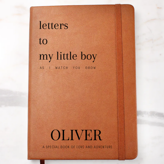 Personalized Vegan Leather Journal - 'Letters to My Boy'