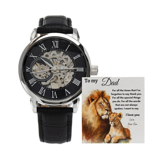 Gratitude and Love Lion Men's Watch Son to Father