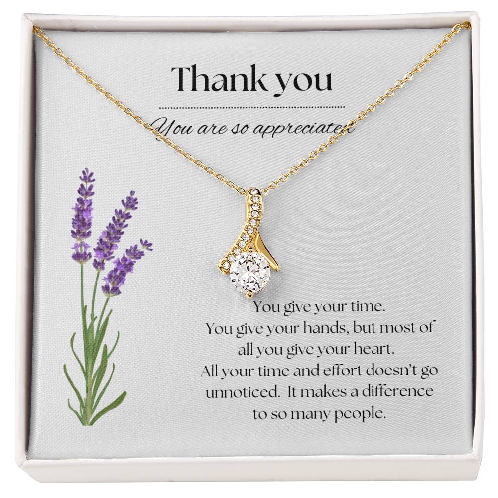 Thank You Necklace Lilac Flowers