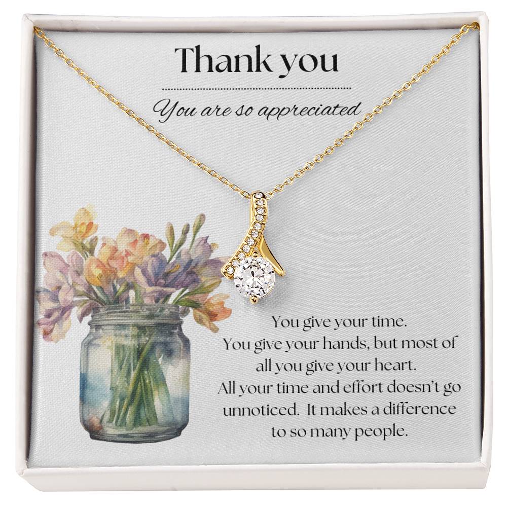 Thank You Necklace With Flowers