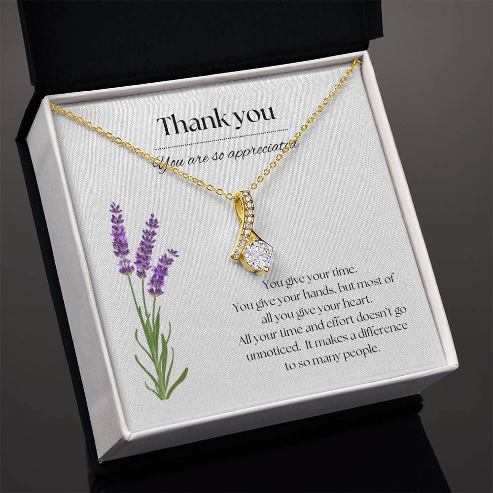 Thank You Necklace Lilac Flowers