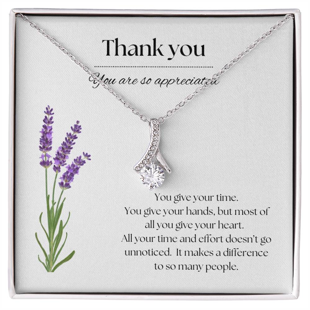 Thank You Necklace Lilac Flowers