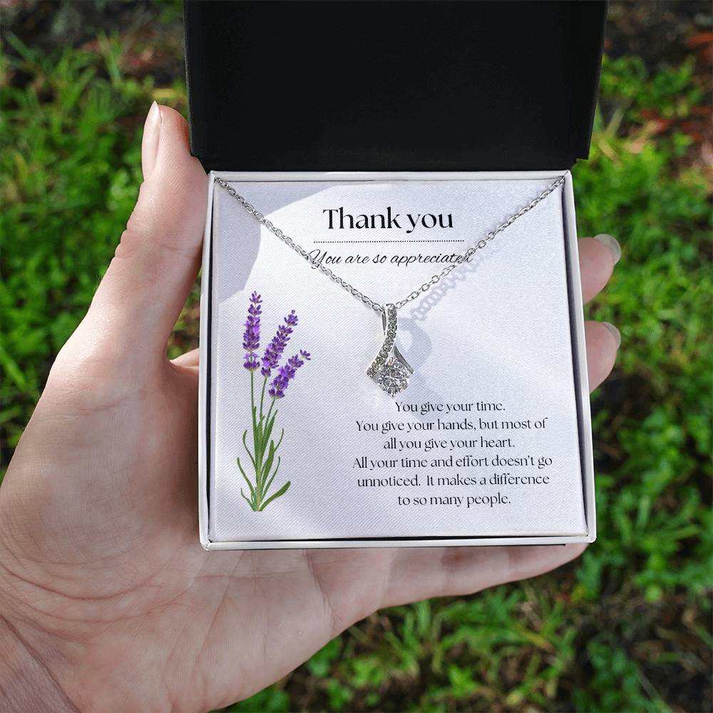 Thank You Necklace Lilac Flowers