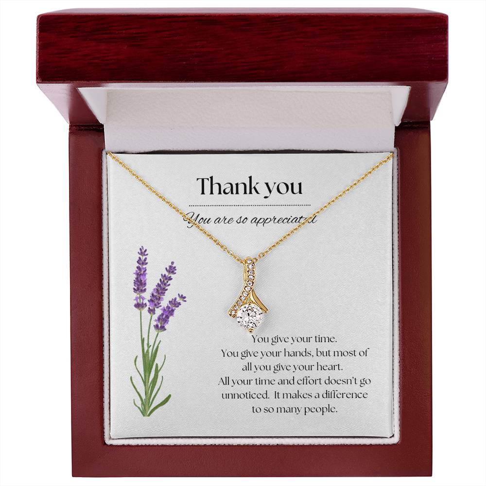 Thank You Necklace Lilac Flowers