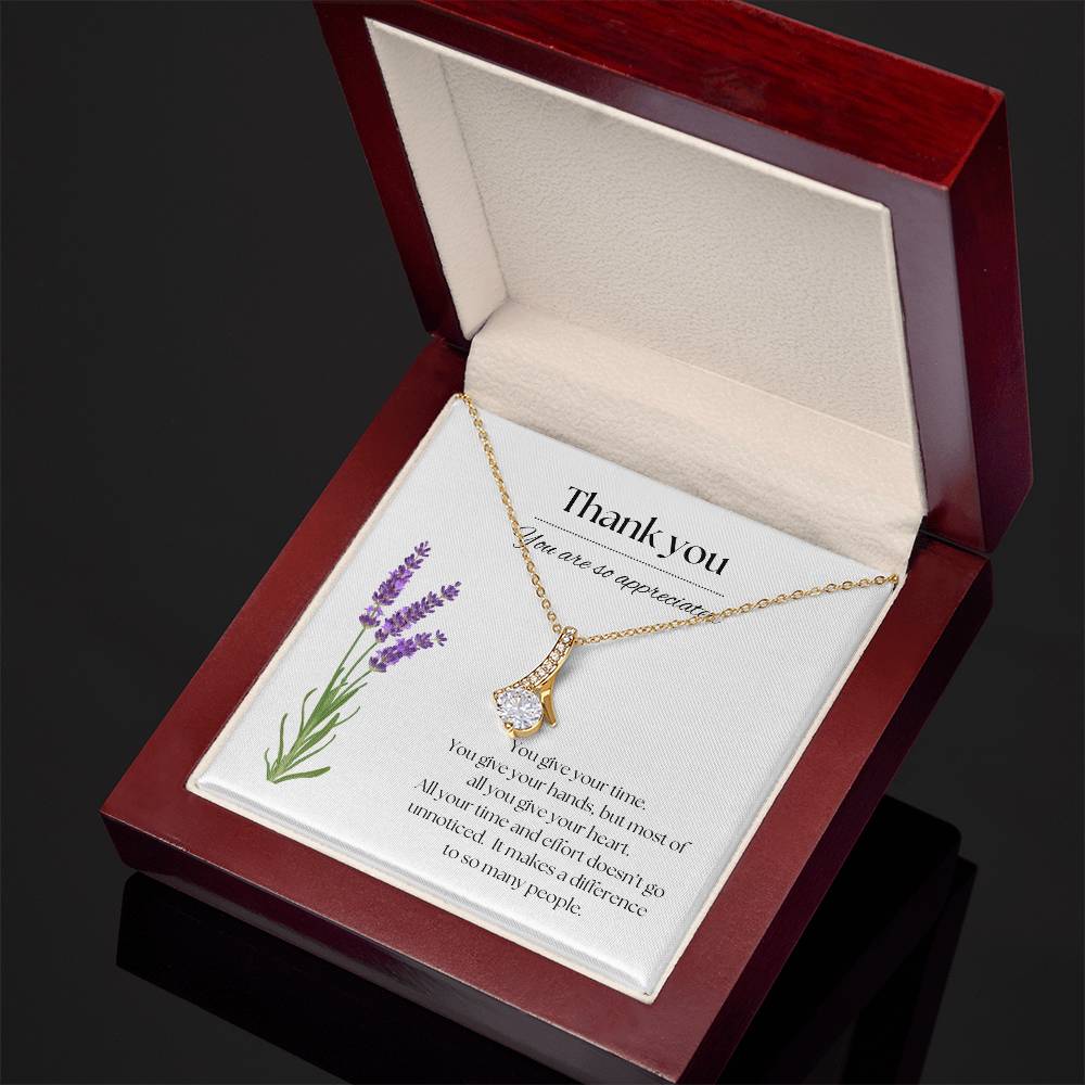 Thank You Necklace Lilac Flowers