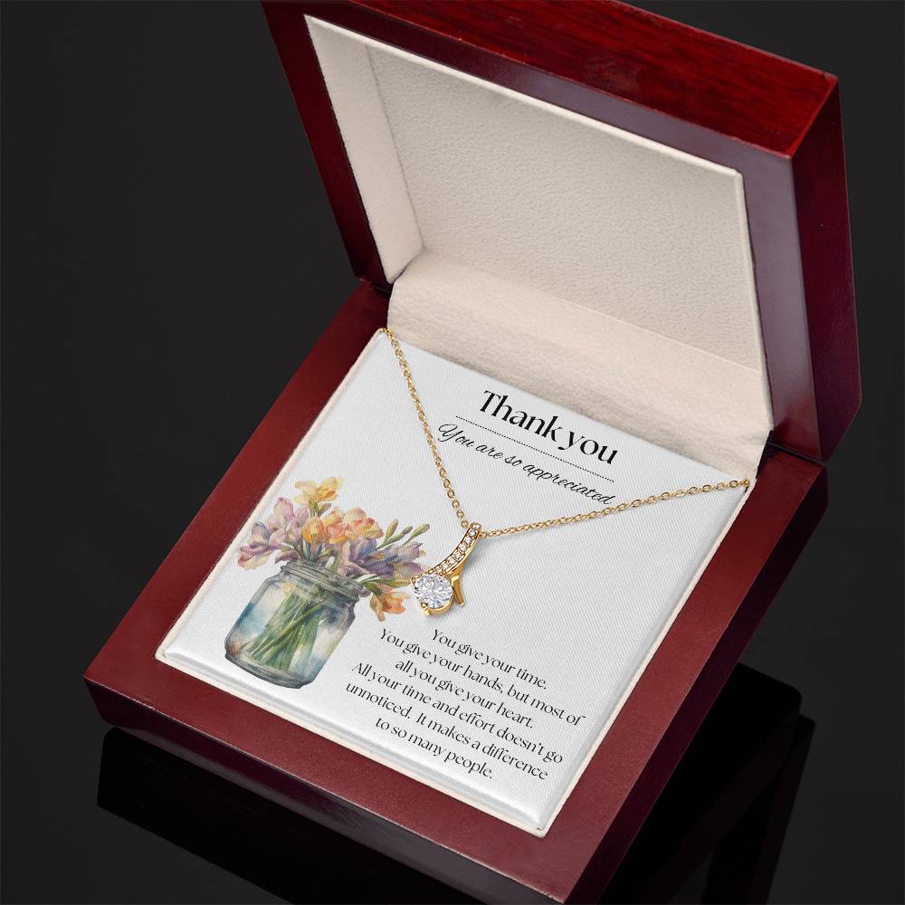 Thank You Necklace With Flowers