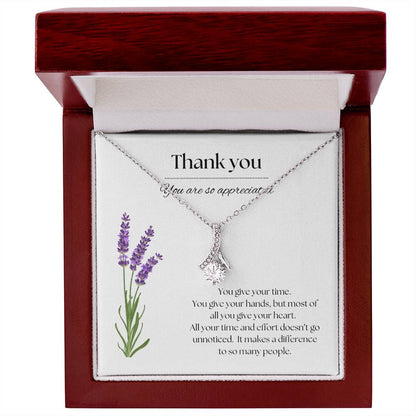 Thank You Necklace Lilac Flowers