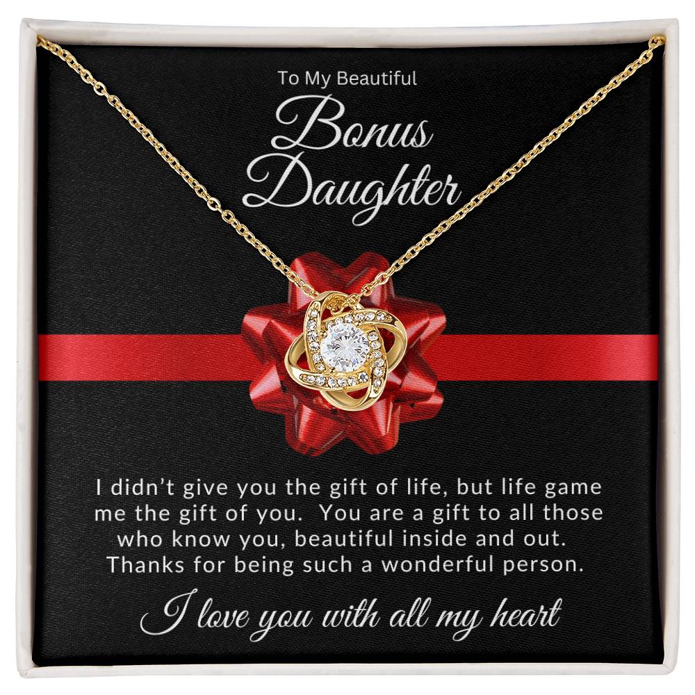 Family Harmony | To My Bonus Daughter Love Knot Necklace