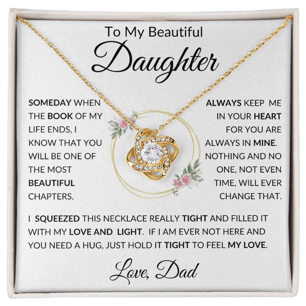 To My Beautiful Daughter Love Knot Necklace | Gift For Her From Dad