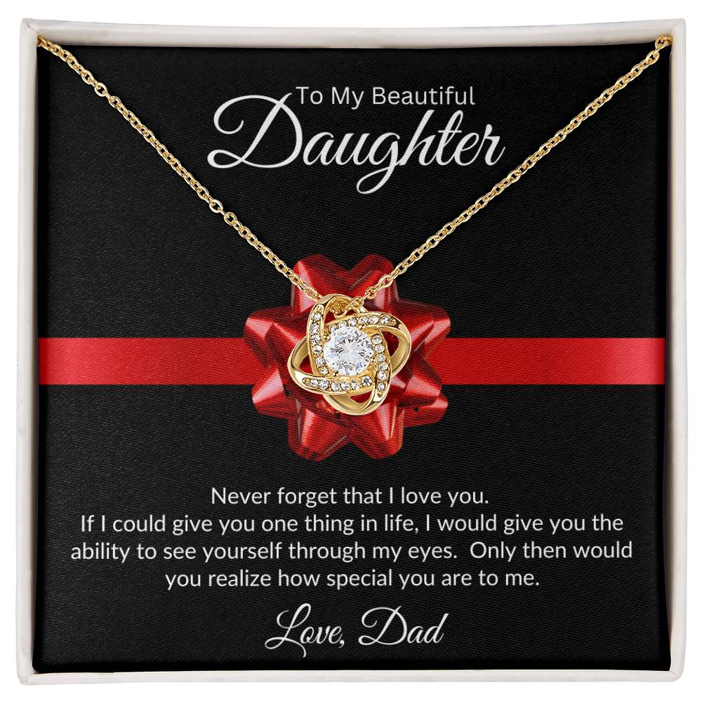 Through My Eyes | To Daughter From Dad | Love Knot Necklace