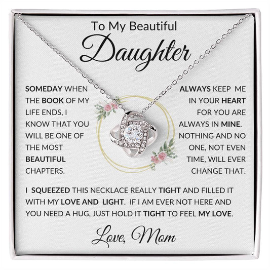 To My Beautiful Daughter Love Knot Necklace | Gift For Her From Mom