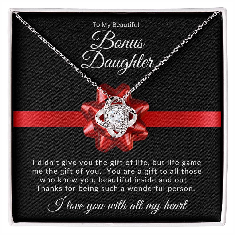 Family Harmony | To My Bonus Daughter Love Knot Necklace