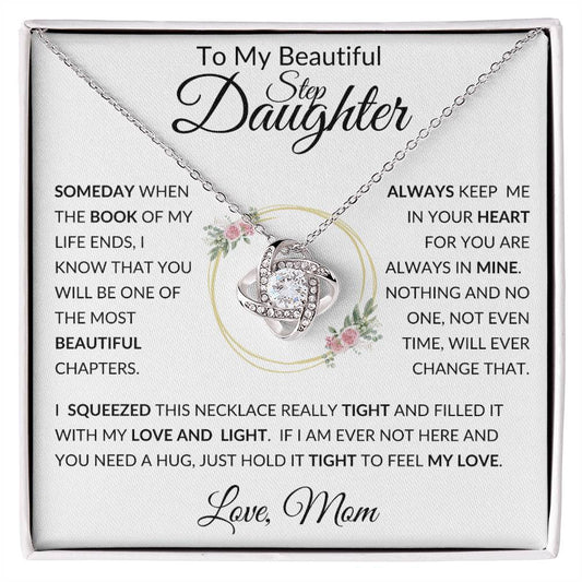 To My Beautiful Step Daughter Love Knot Necklace | Gift For Her From Mom