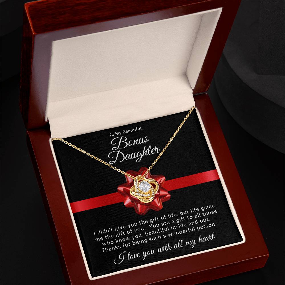 Family Harmony | To My Bonus Daughter Love Knot Necklace