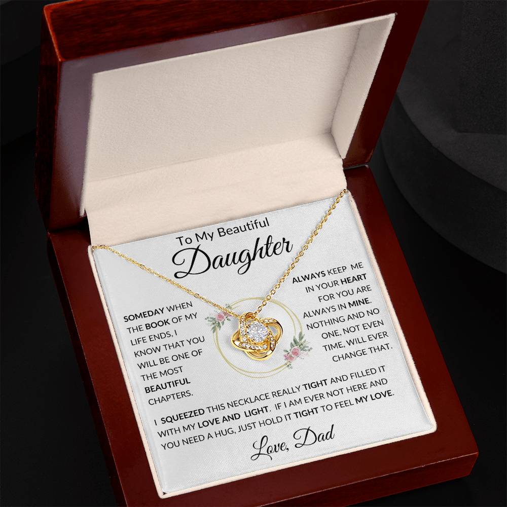 To My Beautiful Daughter Love Knot Necklace | Gift For Her From Dad