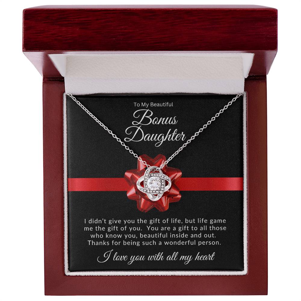 Family Harmony | To My Bonus Daughter Love Knot Necklace