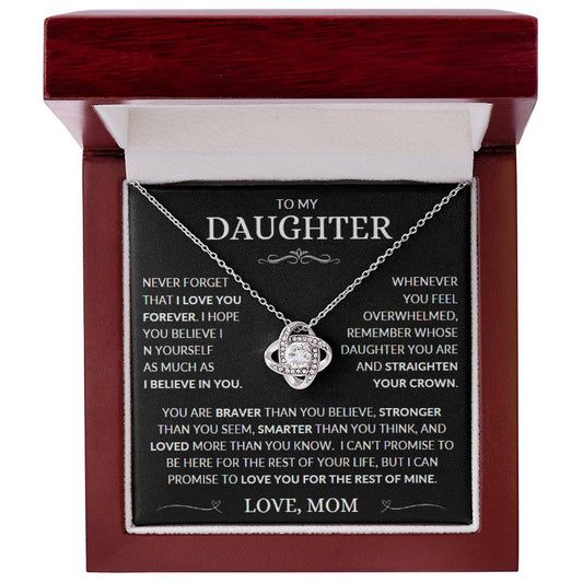 To My Daughter From Mom - Believe In Yourself - Love Knot Necklace