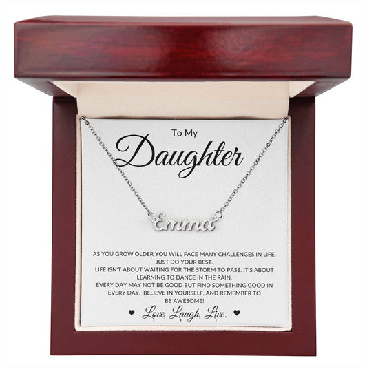 Charm of Identity: Personalized Name Necklace for a Meaningful Keepsake Gift |To My Daughter