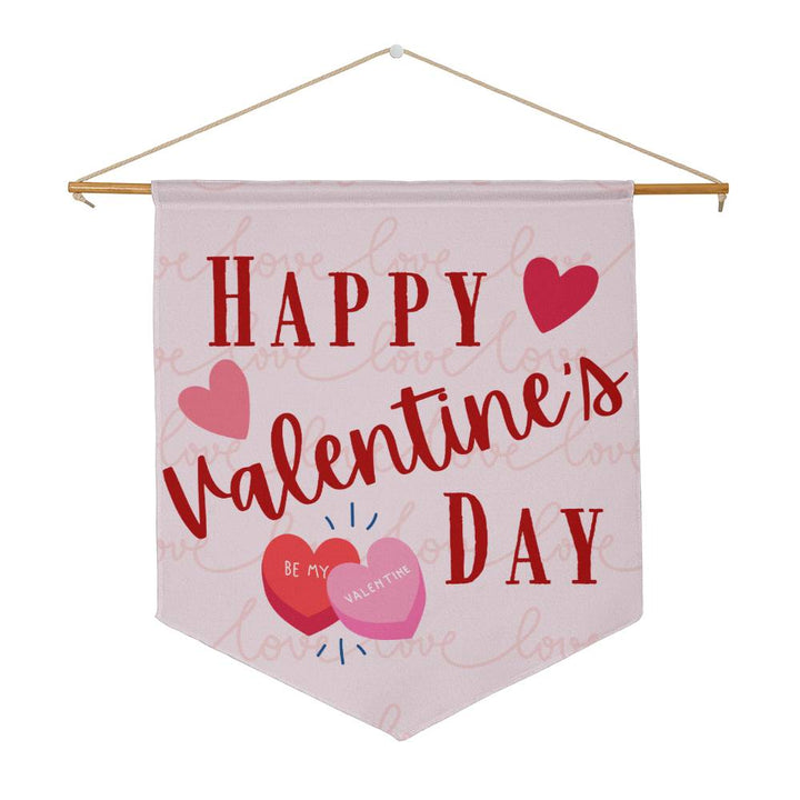 Happy Valentine's Fancy Hearts Wall Pennant