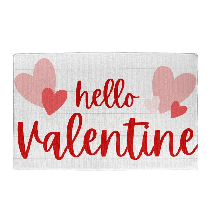 Heart Hello Valentine Welcome Mat